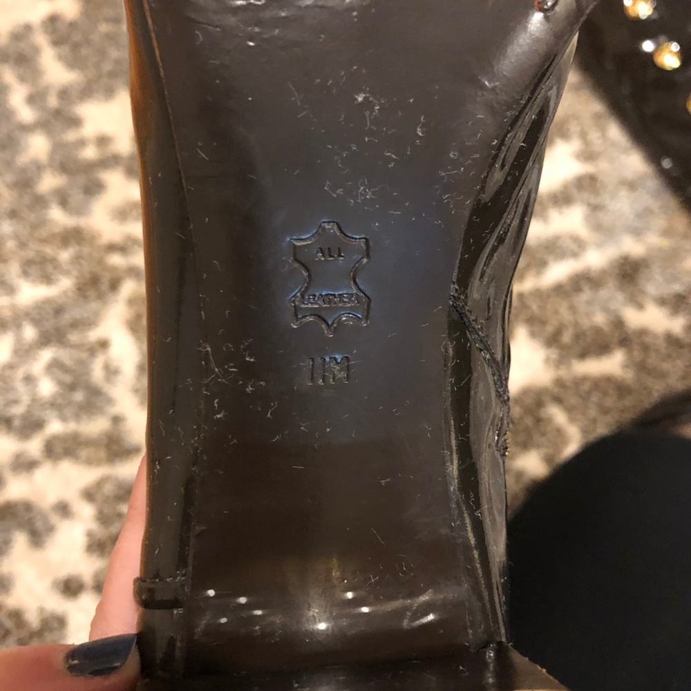 Tory Burch Madison Brown Patent Boots Size 11 - Picture 4 of 8